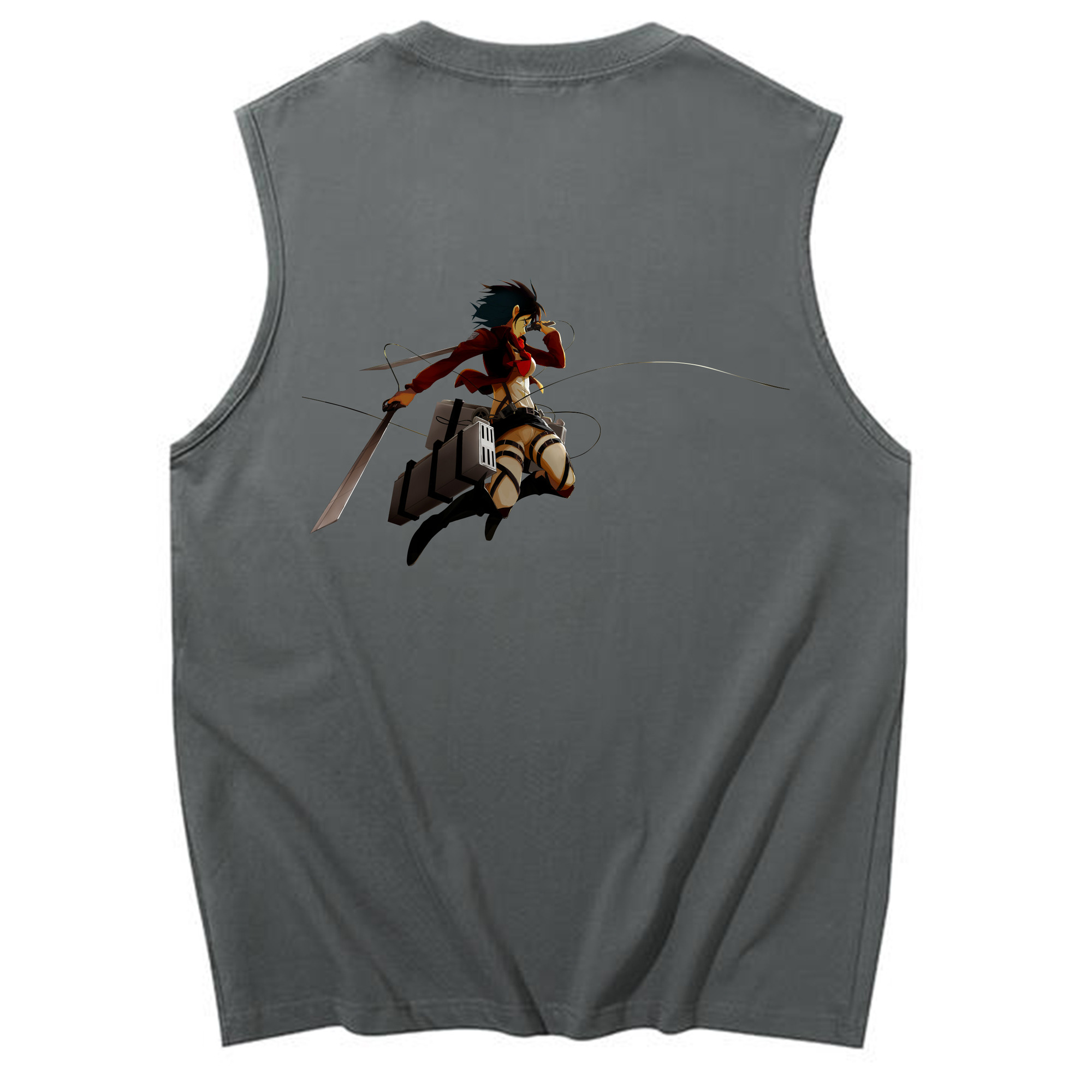 （画像用） 進撃の巨人 ミカサ·アッカーマン Attack on Titan Mikasa Ackerman コットン100％タンクトップ（背面プリント）